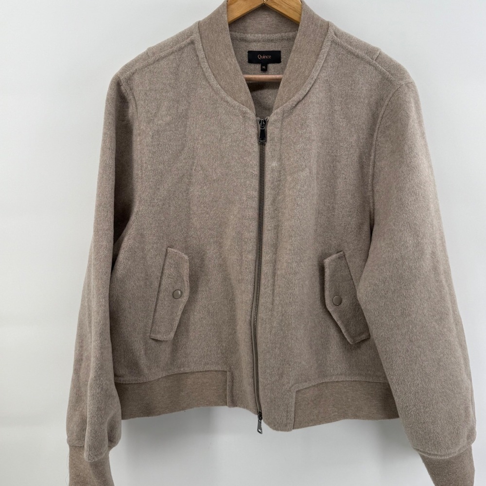 Quince Double-Faced Merino Wool Bomber Jacket Oat XL SHWDC01